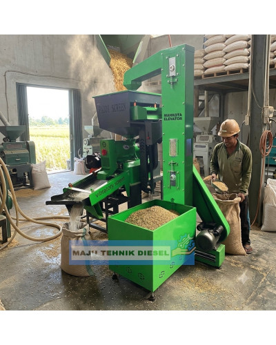 Mesin Giling Padi Mahkota KD-620 PRO WITH ELEVATOR + ENGINE ZS 1100